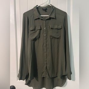 Green Button Up